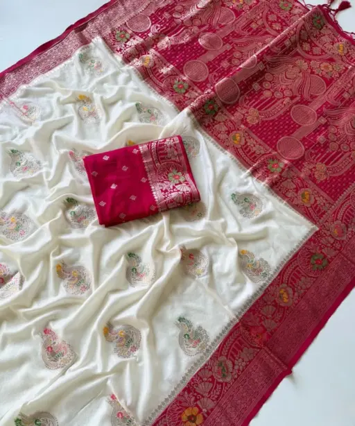 Kc 201 Khadi Crepe Georgette Zari Work Saree Collection