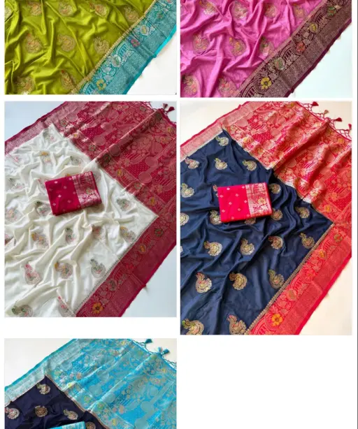 Kc 201 Khadi Crepe Georgette Zari Work Saree Collection