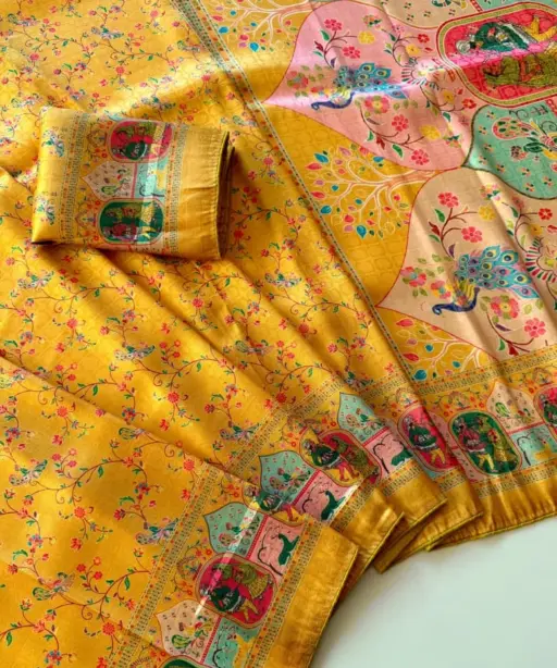 Kc 203 Softy Silk Printed Traditional Wear Saree