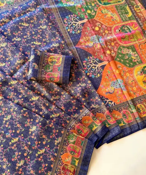 Kc 203 Softy Silk Printed Traditional Wear Saree