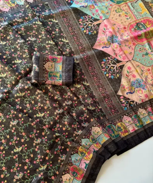 Kc 203 Softy Silk Printed Traditional Wear Saree