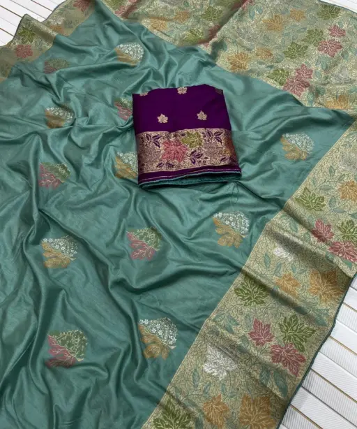Kc 205 Dola Silk Zari Weaving Saree Collection