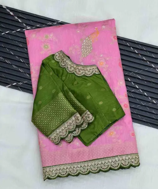 Kc 206 Pure Dola Silk Embroidered Saree Collection