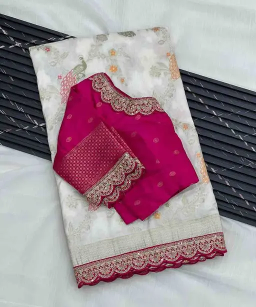 Kc 206 Pure Dola Silk Embroidered Saree Collection