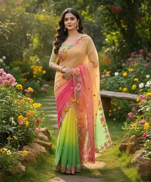 Kc 39 Georgette Sequence Party Wear Saree Collection