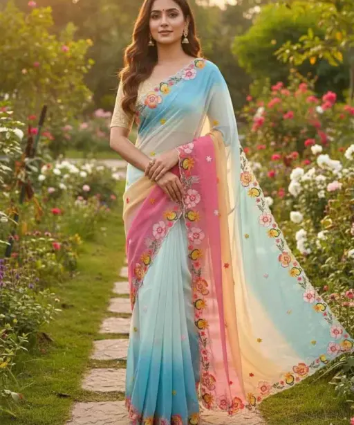 Kc 39 Georgette Sequence Party Wear Saree Collection