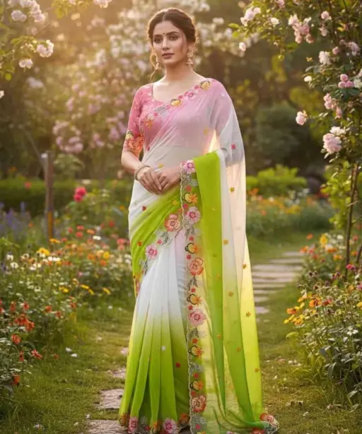 Kc 39 Georgette Sequence Party Wear Saree Collection