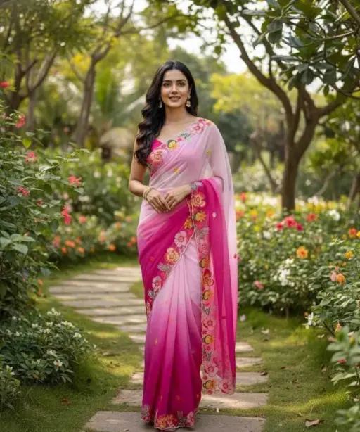 Kc 39 Georgette Sequence Party Wear Saree Collection