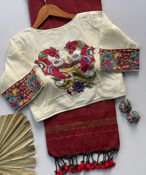 Khadi Vol 3 Khadi Cotton Jari Lining Saree and Blouse Apllic Work Collection