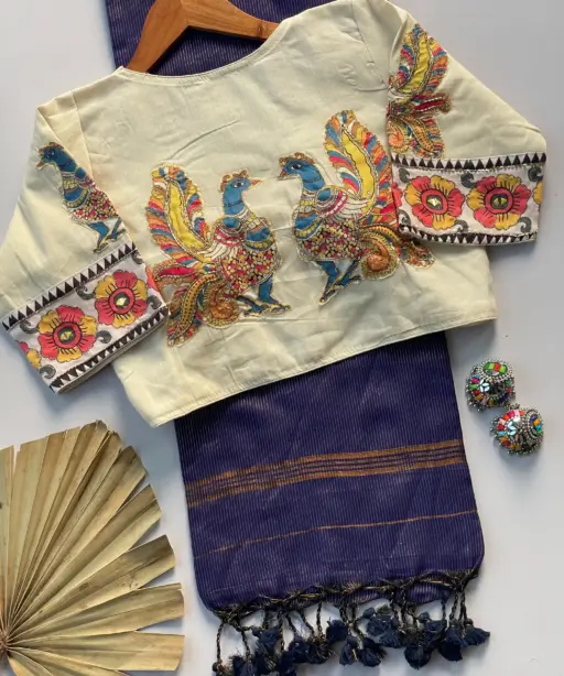 Khadi Vol 3 Khadi Cotton Jari Lining Saree and Blouse Apllic Work Collection