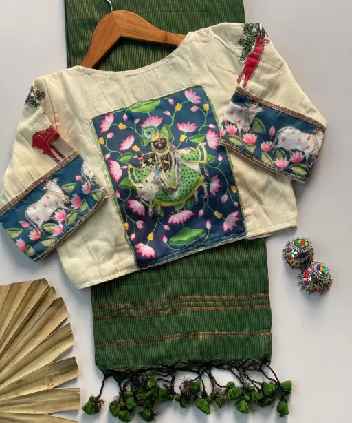 Khadi Vol 3 Khadi Cotton Jari Lining Saree and Blouse Apllic Work Collection