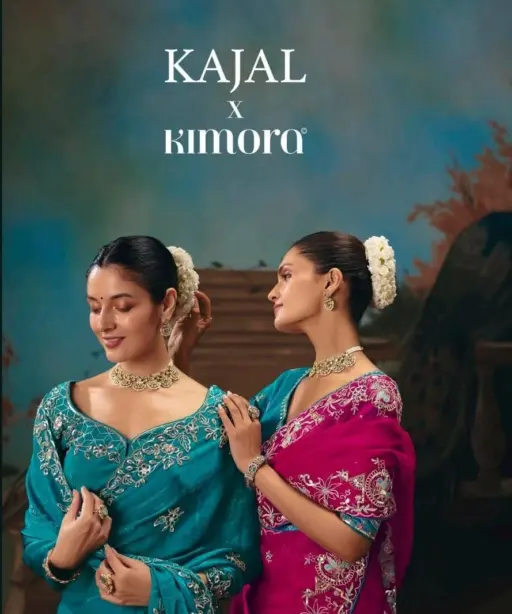 Kimora Kajal Fancy Thread Embroidered Work Designer Saree Collection