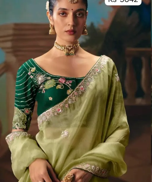 Kimora Kajal Fancy Thread Embroidered Work Designer Saree Collection