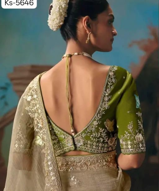 Kimora Kajal Fancy Thread Embroidered Work Designer Saree Collection