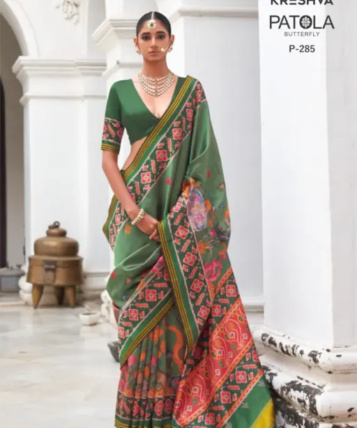 Kreshva Patola Butterfly Silk with Patola Print Saree Collection
