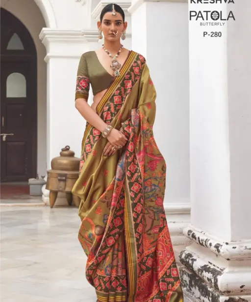 Kreshva Patola Butterfly Silk with Patola Print Saree Collection
