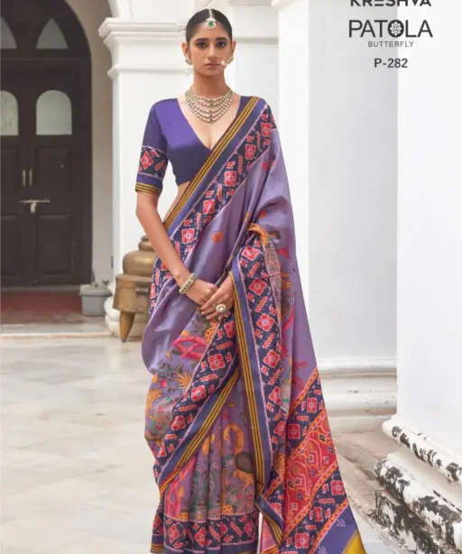 Kreshva Patola Butterfly Silk with Patola Print Saree Collection