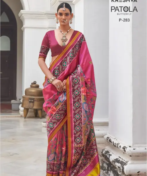 Kreshva Patola Butterfly Silk with Patola Print Saree Collection