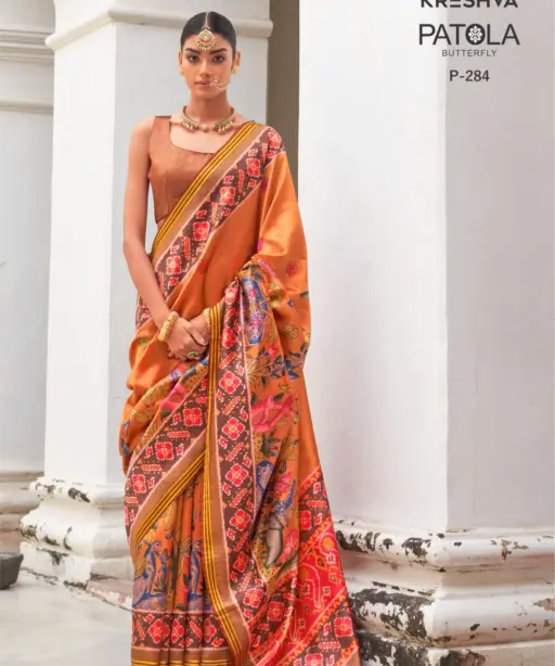 Kreshva Patola Butterfly Silk with Patola Print Saree Collection