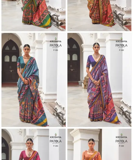 Kreshva Patola Butterfly Silk with Patola Print Saree Collection