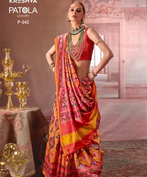 Kreshva Patola Luxury Silk Printed Traditional Wear Saree Collection
