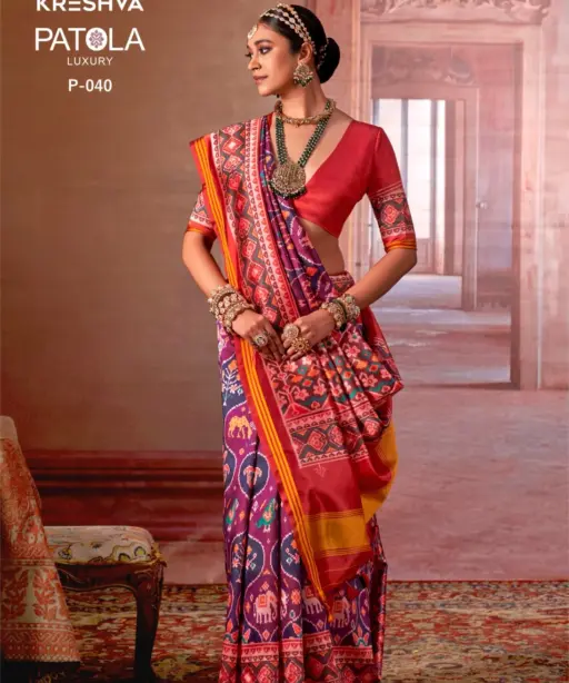 Kreshva Patola Luxury Silk Printed Traditional Wear Saree Collection