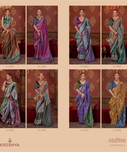 Kreshva Takshshila Silk with Casual Wear Saree Collection