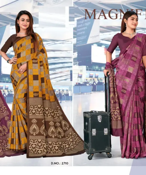Malgudi Silk Vol 27 Cracle Silk Printed Uniform Saree Collection