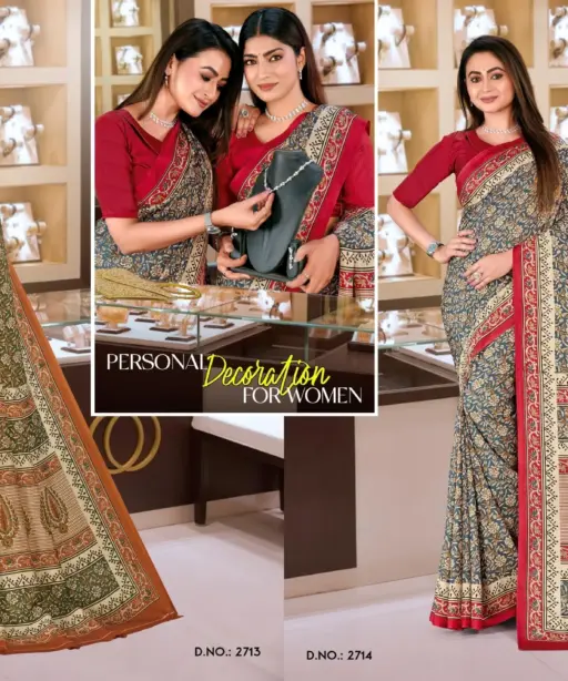 Malgudi Silk Vol 27 Cracle Silk Printed Uniform Saree Collection