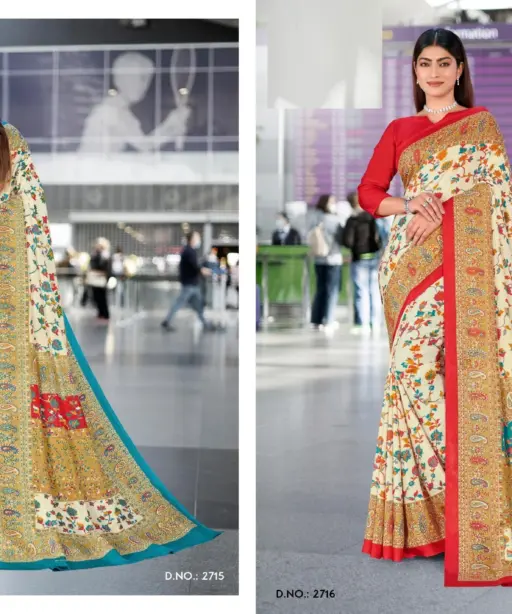 Malgudi Silk Vol 27 Cracle Silk Printed Uniform Saree Collection