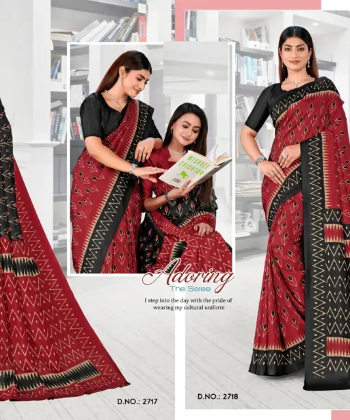 Malgudi Silk Vol 27 Cracle Silk Printed Uniform Saree Collection
