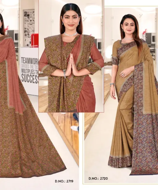 Malgudi Silk Vol 27 Cracle Silk Printed Uniform Saree Collection