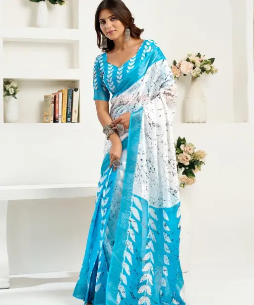 Meera 324 Linen Printed Party Wear Beautiful Saree Collection