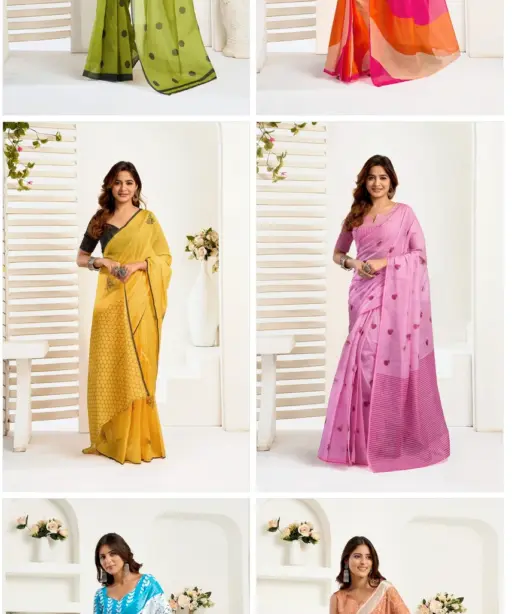 Meera 324 Linen Printed Party Wear Beautiful Saree Collection