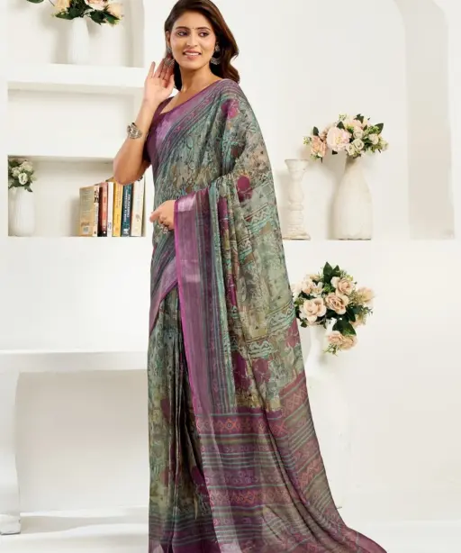Meera 326 Linen Printed Ready to Wear Fancy Saree Collection