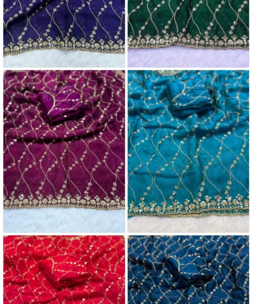 Pallavi Arhaaam Chiffon Sequence Wedding Wear Saree