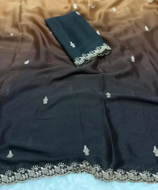 Paris Arhaam Georgette Embriodery Bollywood Saree Collection