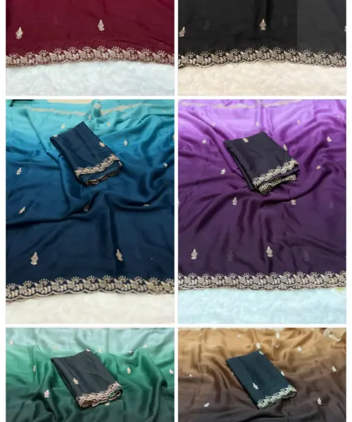 Paris Arhaam Georgette Embriodery Bollywood Saree Collection