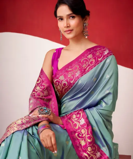 Rajpath Sindhu Ghat Zari Weaving Satin Silk Saree Collection