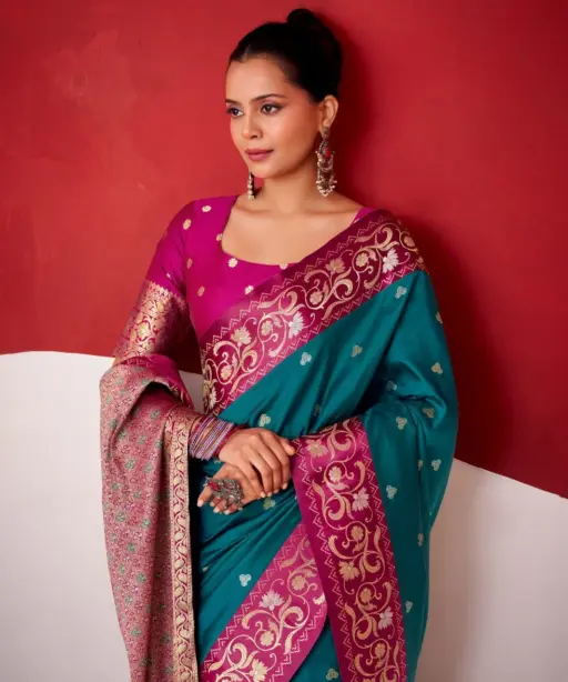 Rajpath Sindhu Ghat Zari Weaving Satin Silk Saree Collection