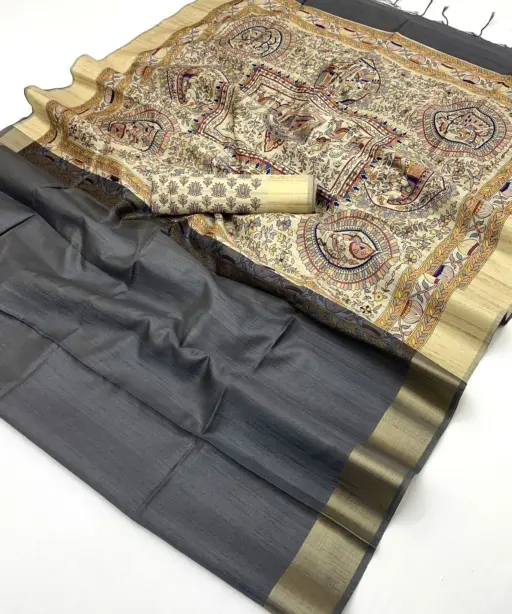 Rajyog Chitralekha 290001 to 9 Tussar Silk Plain Saree Collection