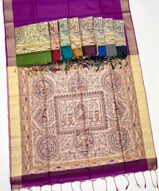 Rajyog Chitralekha 290001 to 9 Tussar Silk Plain Saree Collection