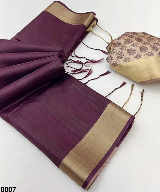 Rajyog Chitralekha 290001 to 9 Tussar Silk Plain Saree Collection