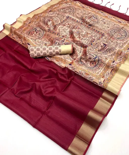 Rajyog Chitralekha 290001 to 9 Tussar Silk Plain Saree Collection