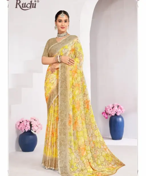 Ruchi Star Chiffon 224 Chiffon Printed Casual Wear Saree Collection