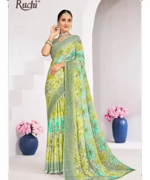 Ruchi Star Chiffon 224 Chiffon Printed Casual Wear Saree Collection