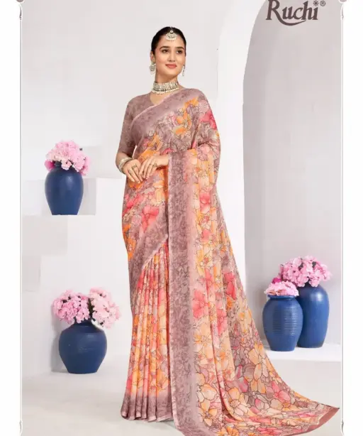 Ruchi Star Chiffon 224 Chiffon Printed Casual Wear Saree Collection