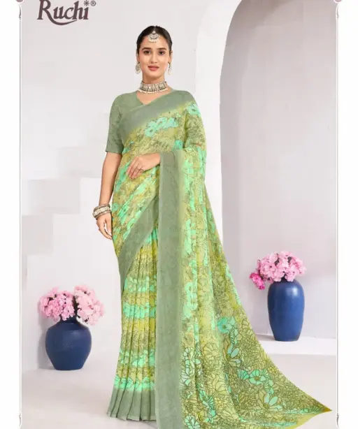 Ruchi Star Chiffon 224 Chiffon Printed Casual Wear Saree Collection