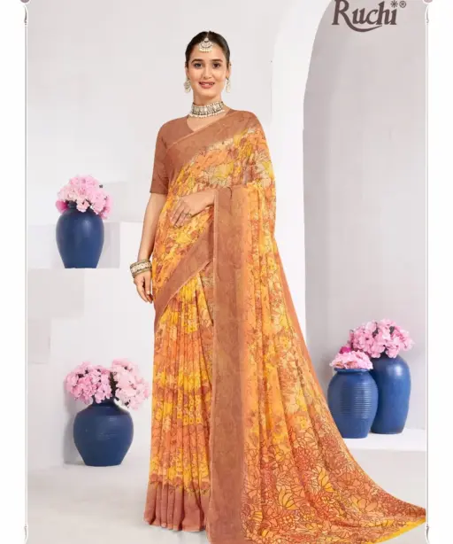 Ruchi Star Chiffon 224 Chiffon Printed Casual Wear Saree Collection