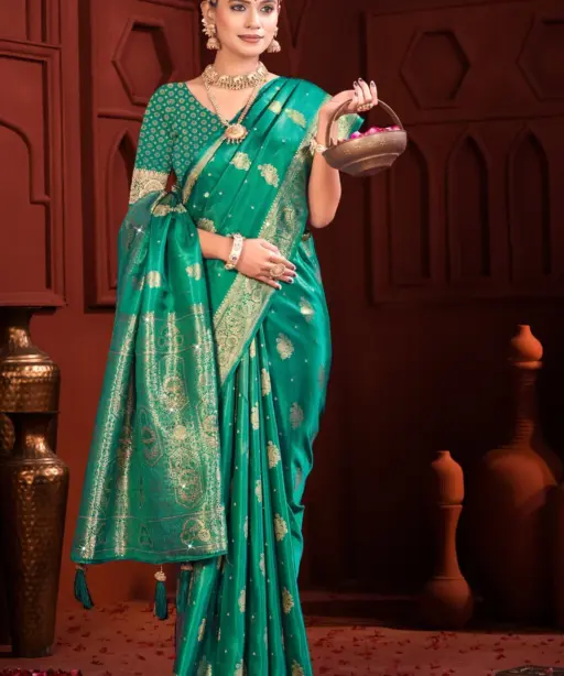 Saroj Bawri Satin Saroski Vol 3 Shimmer Silk Saree Collection